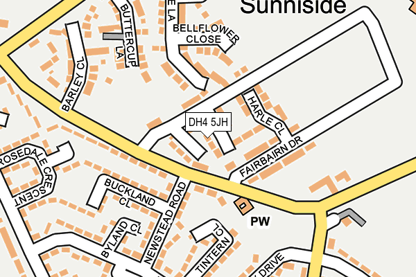 DH4 5JH map - OS OpenMap – Local (Ordnance Survey)