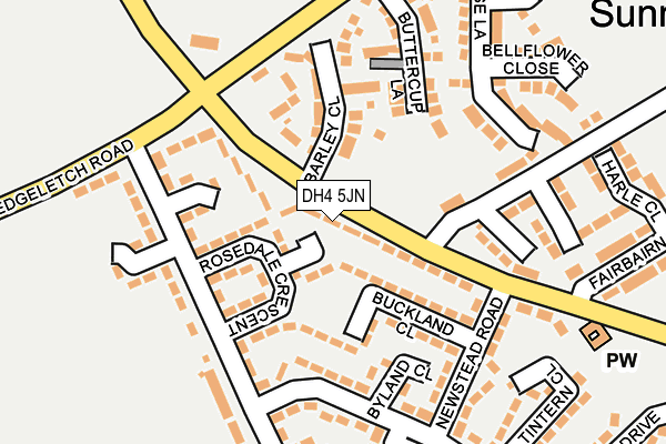 DH4 5JN map - OS OpenMap – Local (Ordnance Survey)