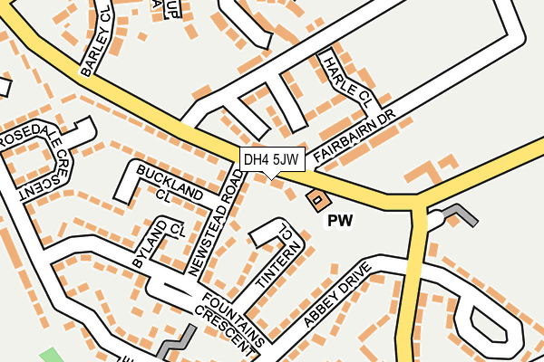 DH4 5JW map - OS OpenMap – Local (Ordnance Survey)
