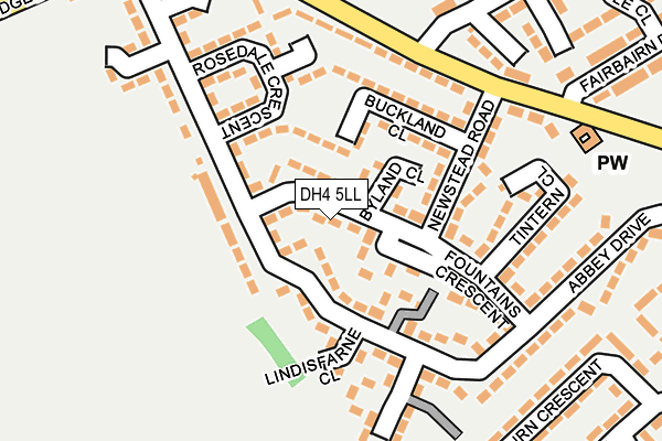 DH4 5LL map - OS OpenMap – Local (Ordnance Survey)