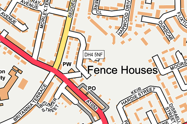 DH4 5NF map - OS OpenMap – Local (Ordnance Survey)