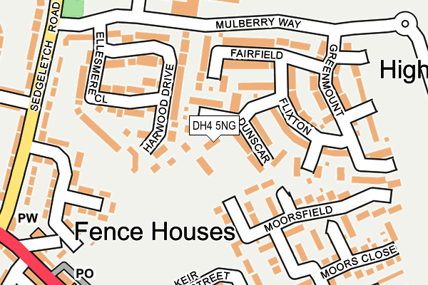 DH4 5NG map - OS OpenMap – Local (Ordnance Survey)