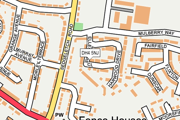 DH4 5NJ map - OS OpenMap – Local (Ordnance Survey)