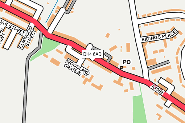 DH4 6AD map - OS OpenMap – Local (Ordnance Survey)
