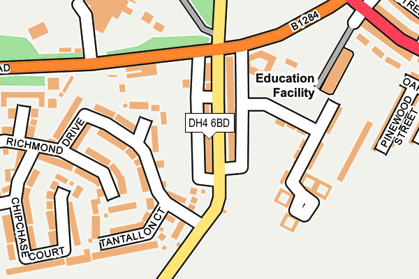 DH4 6BD map - OS OpenMap – Local (Ordnance Survey)