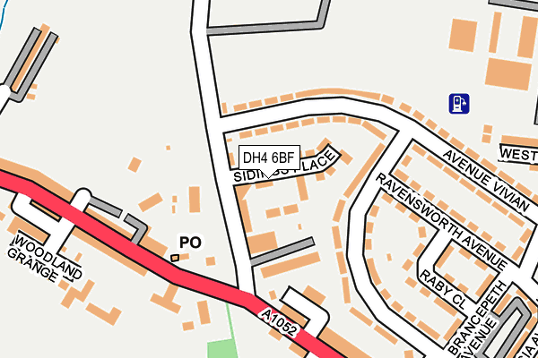 DH4 6BF map - OS OpenMap – Local (Ordnance Survey)
