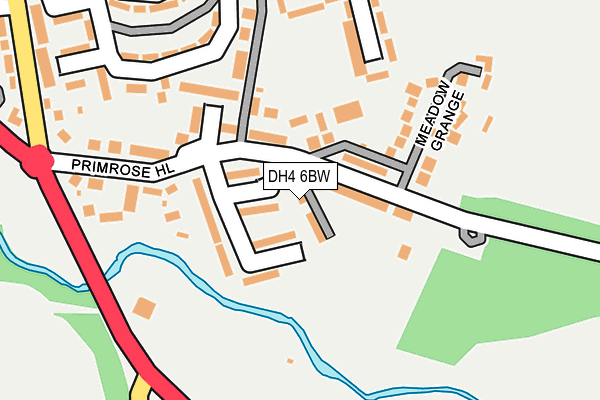 DH4 6BW map - OS OpenMap – Local (Ordnance Survey)