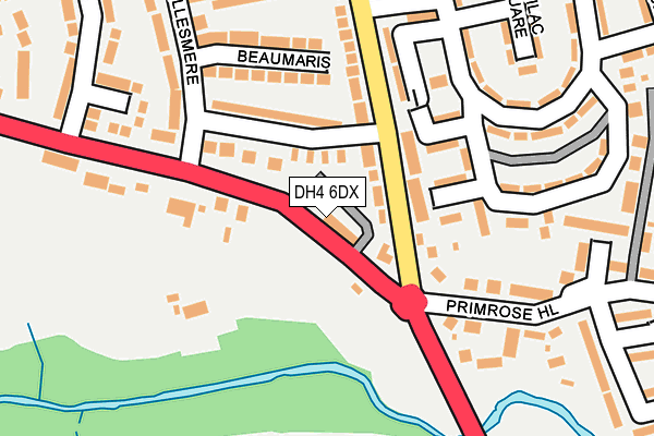 DH4 6DX map - OS OpenMap – Local (Ordnance Survey)