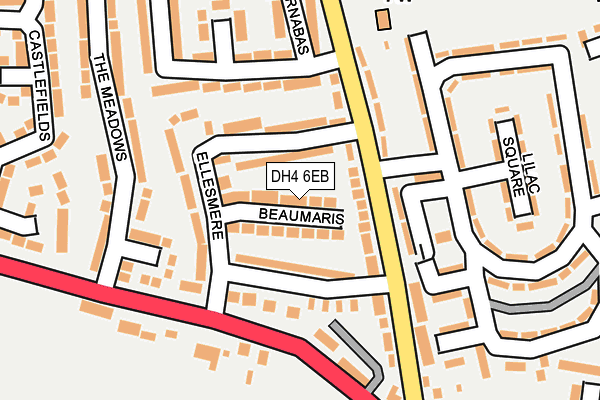 DH4 6EB map - OS OpenMap – Local (Ordnance Survey)