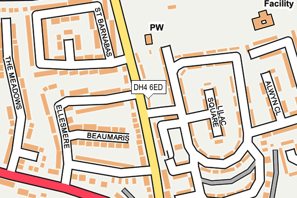 DH4 6ED map - OS OpenMap – Local (Ordnance Survey)