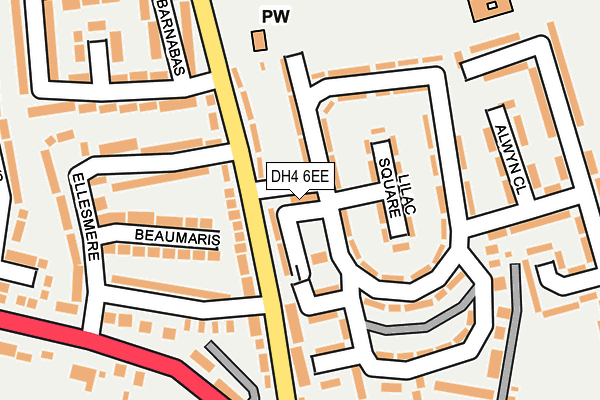 DH4 6EE map - OS OpenMap – Local (Ordnance Survey)