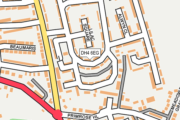 DH4 6EG map - OS OpenMap – Local (Ordnance Survey)