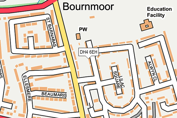 DH4 6EH map - OS OpenMap – Local (Ordnance Survey)