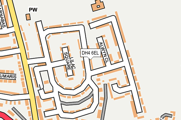 DH4 6EL map - OS OpenMap – Local (Ordnance Survey)