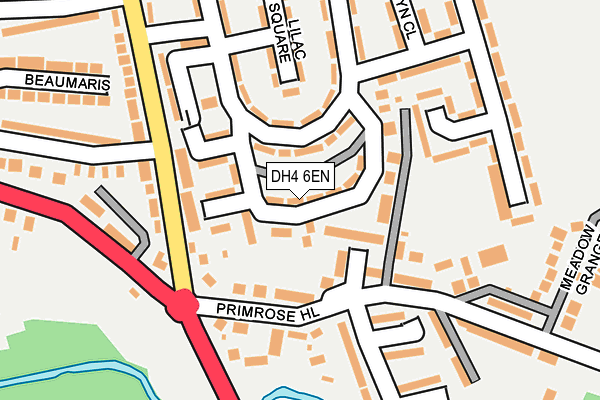 DH4 6EN map - OS OpenMap – Local (Ordnance Survey)