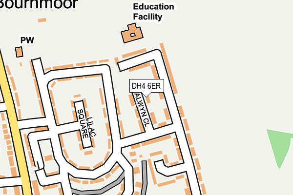 DH4 6ER map - OS OpenMap – Local (Ordnance Survey)