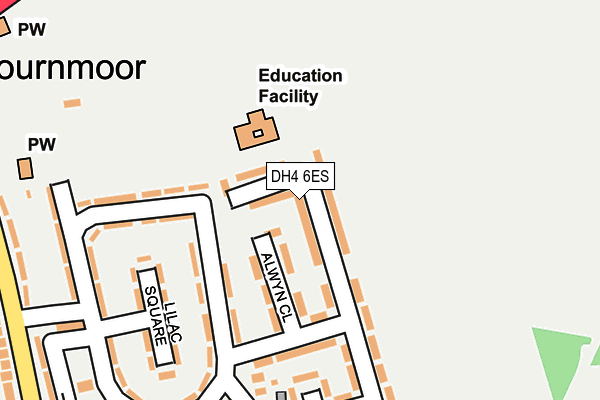 DH4 6ES map - OS OpenMap – Local (Ordnance Survey)