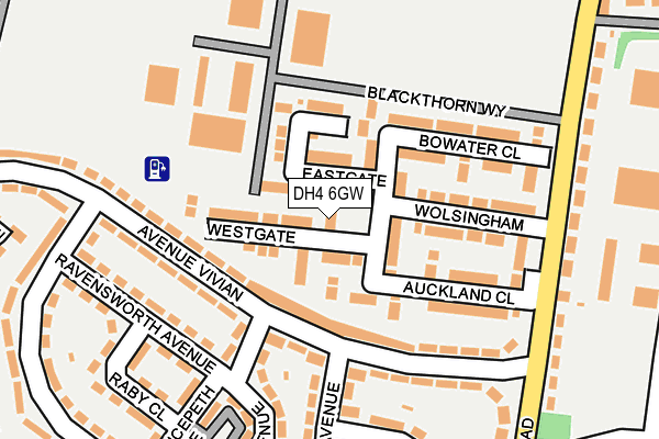 DH4 6GW map - OS OpenMap – Local (Ordnance Survey)