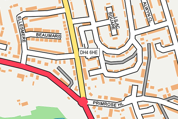 DH4 6HE map - OS OpenMap – Local (Ordnance Survey)