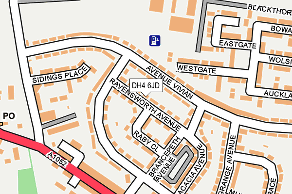 DH4 6JD map - OS OpenMap – Local (Ordnance Survey)