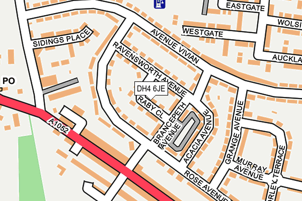 DH4 6JE map - OS OpenMap – Local (Ordnance Survey)