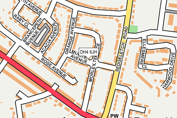 DH4 6JH map - OS OpenMap – Local (Ordnance Survey)