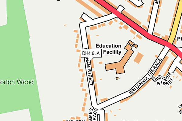 DH4 6LA map - OS OpenMap – Local (Ordnance Survey)