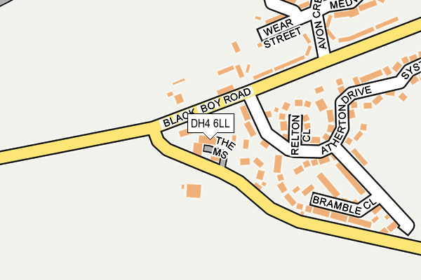 DH4 6LL map - OS OpenMap – Local (Ordnance Survey)