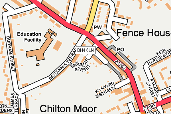 DH4 6LN map - OS OpenMap – Local (Ordnance Survey)