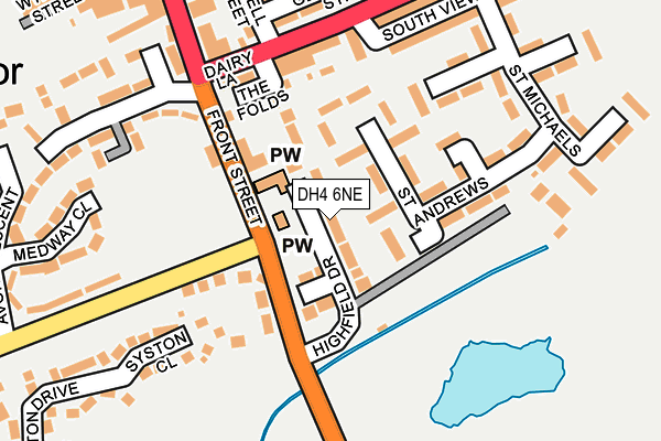 DH4 6NE map - OS OpenMap – Local (Ordnance Survey)