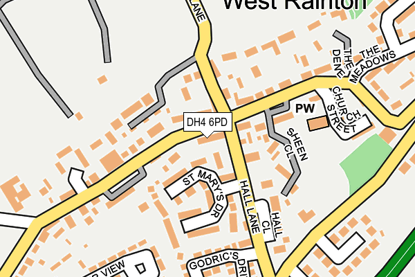 DH4 6PD map - OS OpenMap – Local (Ordnance Survey)