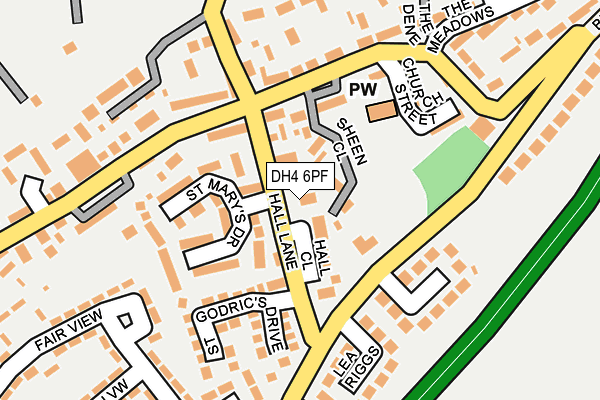 DH4 6PF map - OS OpenMap – Local (Ordnance Survey)