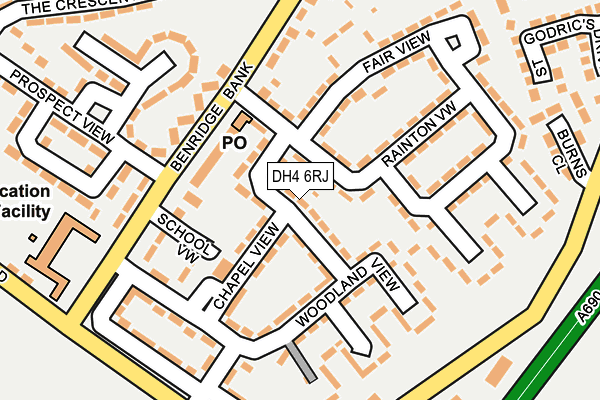 DH4 6RJ map - OS OpenMap – Local (Ordnance Survey)