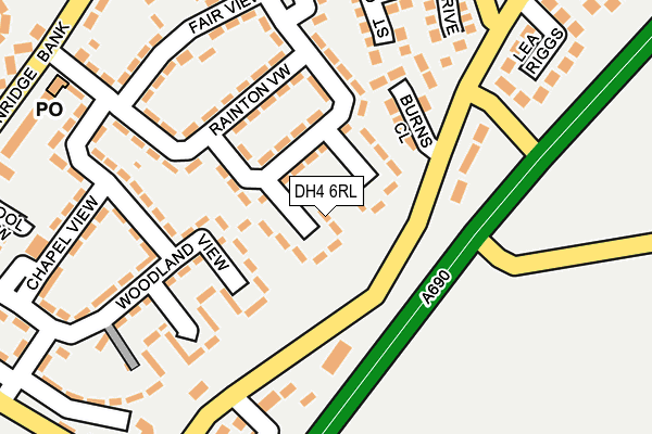 DH4 6RL map - OS OpenMap – Local (Ordnance Survey)