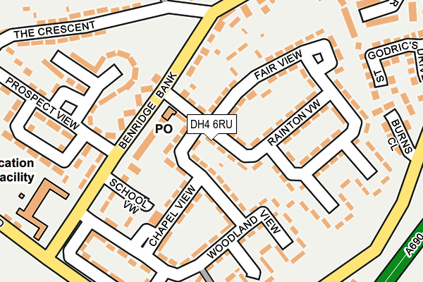 DH4 6RU map - OS OpenMap – Local (Ordnance Survey)