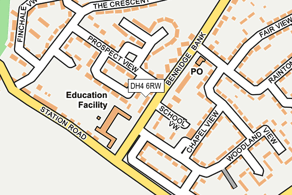 DH4 6RW map - OS OpenMap – Local (Ordnance Survey)