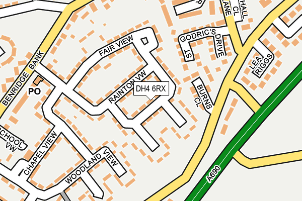 DH4 6RX map - OS OpenMap – Local (Ordnance Survey)