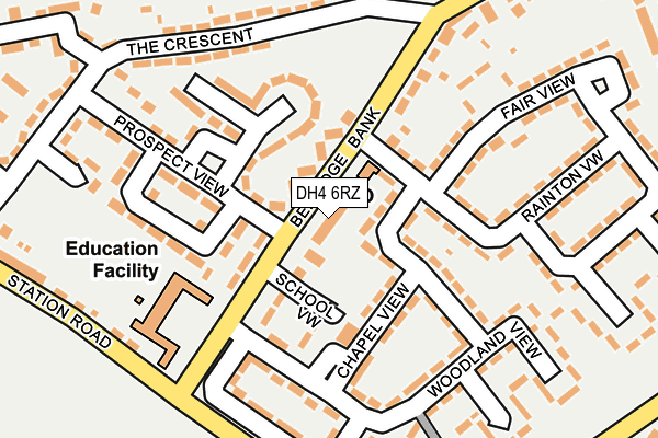 DH4 6RZ map - OS OpenMap – Local (Ordnance Survey)