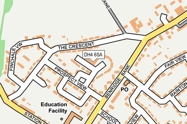 DH4 6SA map - OS OpenMap – Local (Ordnance Survey)