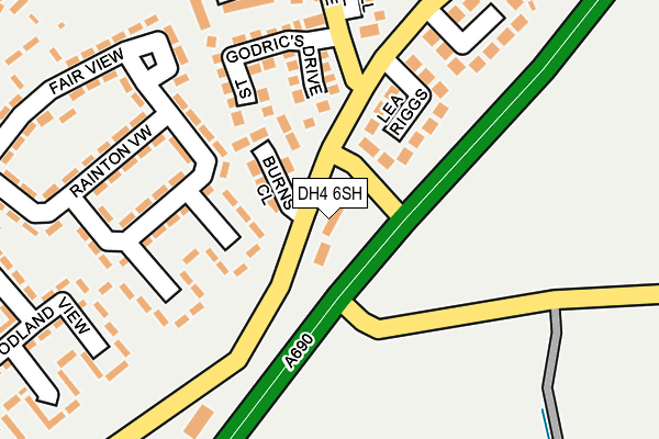 DH4 6SH map - OS OpenMap – Local (Ordnance Survey)