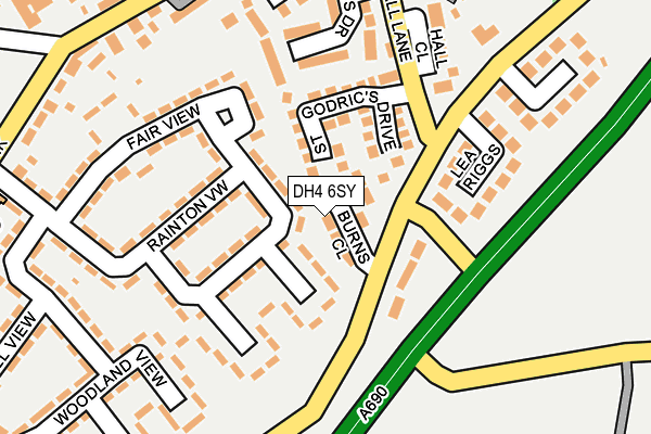 DH4 6SY map - OS OpenMap – Local (Ordnance Survey)