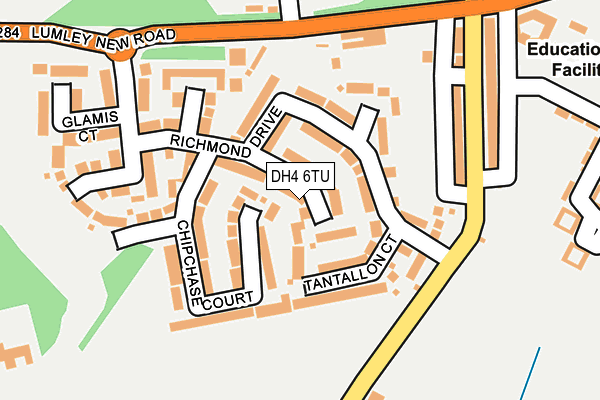 DH4 6TU map - OS OpenMap – Local (Ordnance Survey)