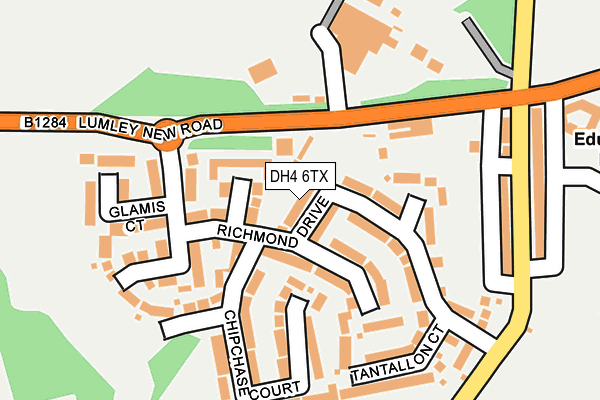 DH4 6TX map - OS OpenMap – Local (Ordnance Survey)