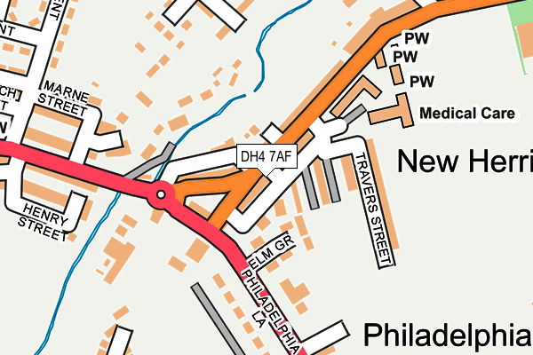 DH4 7AF map - OS OpenMap – Local (Ordnance Survey)