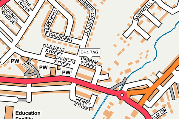 DH4 7AG map - OS OpenMap – Local (Ordnance Survey)