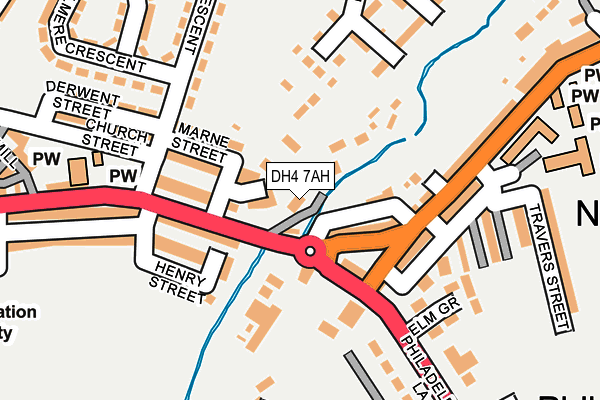 DH4 7AH map - OS OpenMap – Local (Ordnance Survey)