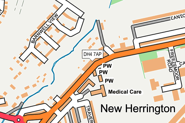 DH4 7AP map - OS OpenMap – Local (Ordnance Survey)