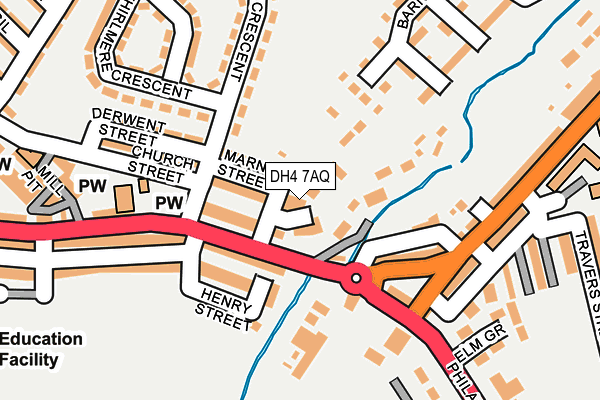 DH4 7AQ map - OS OpenMap – Local (Ordnance Survey)