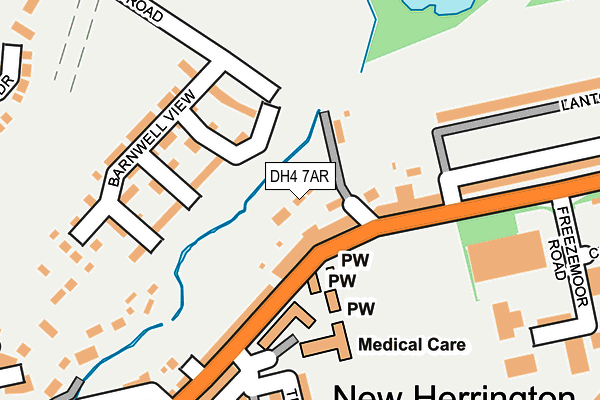 DH4 7AR map - OS OpenMap – Local (Ordnance Survey)