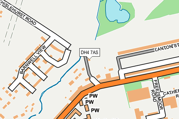 DH4 7AS map - OS OpenMap – Local (Ordnance Survey)